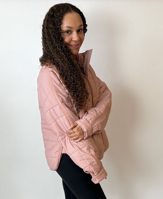 FROSTED BERRY PUFFER JACKET (MAUVE)