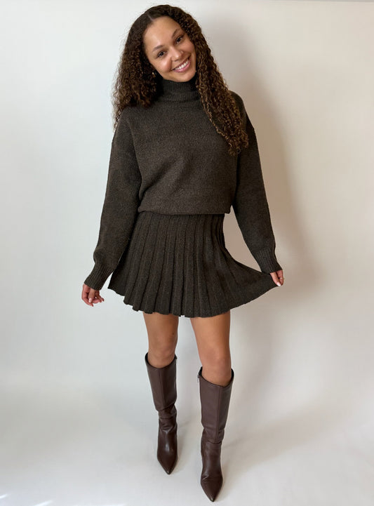 SANTA BABY KNIT SWEATER SET (BROWN)