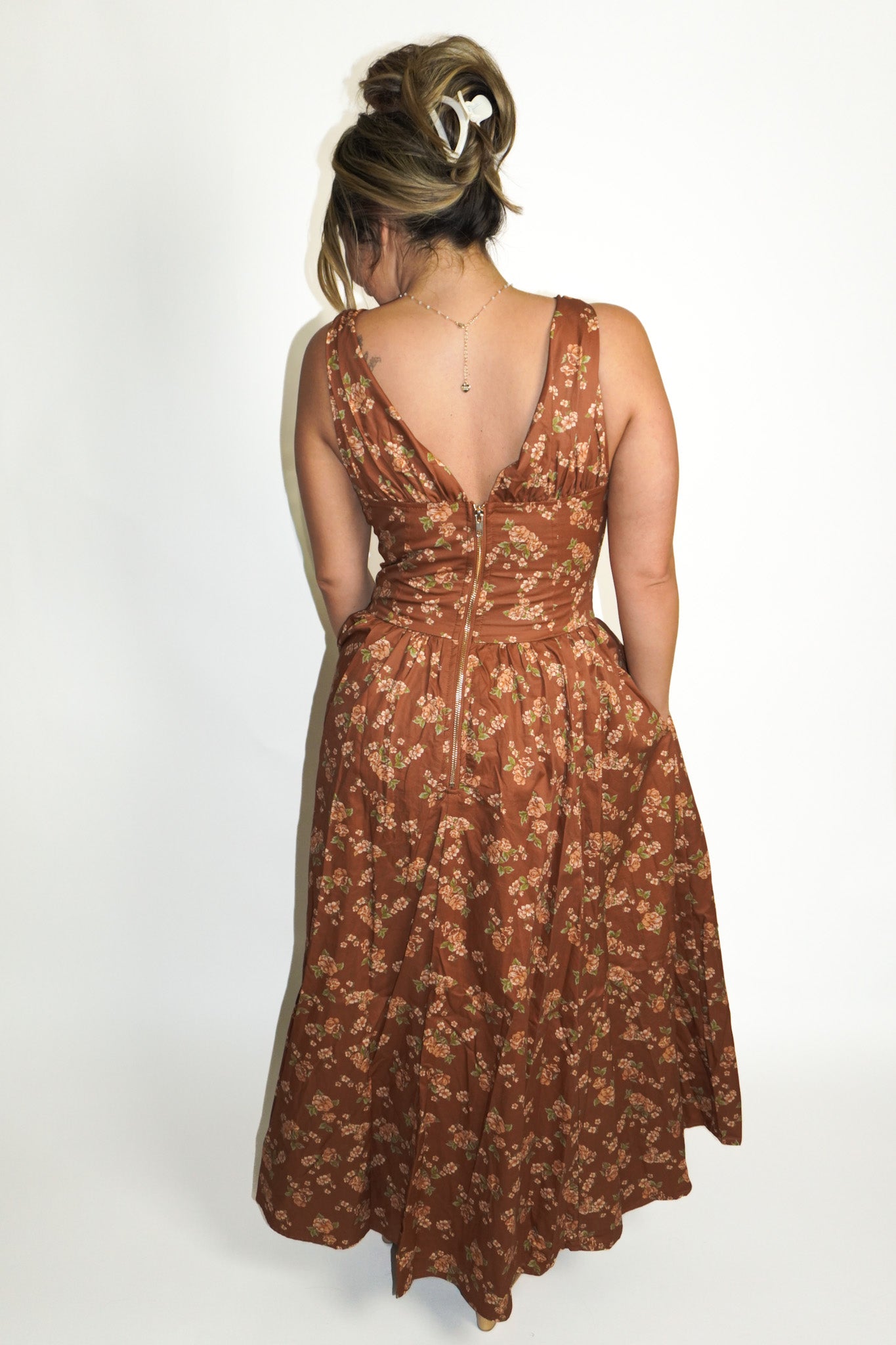 AMERICAN HONEY MIDI (BROWN FLORAL)