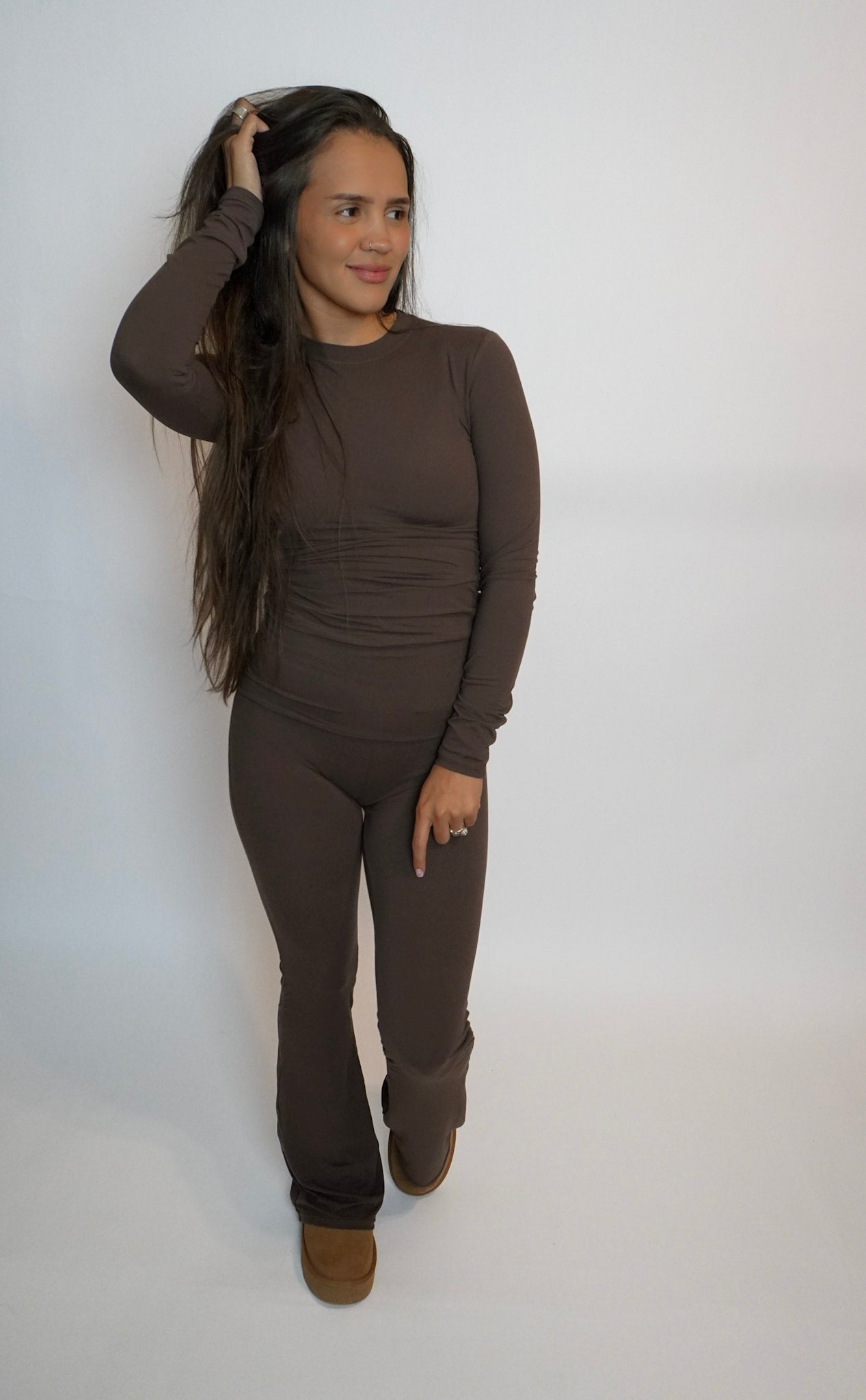 COCOA CLOUD JERSEY LONG SLEEVE TEE (CHOCOLATE)