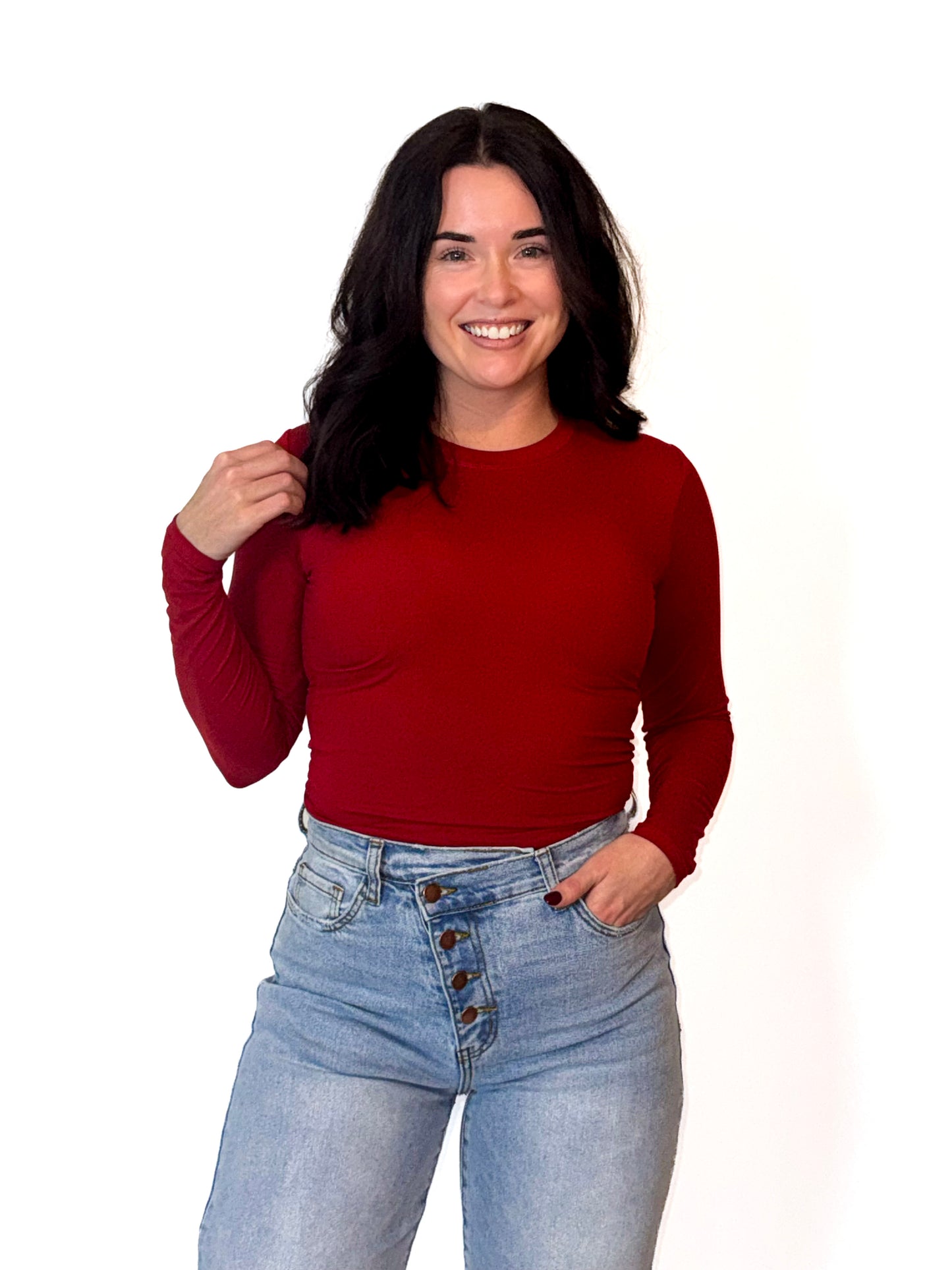 CANDY CLOUD JERSEY LONG SLEEVE TEE (CHERRY RED)