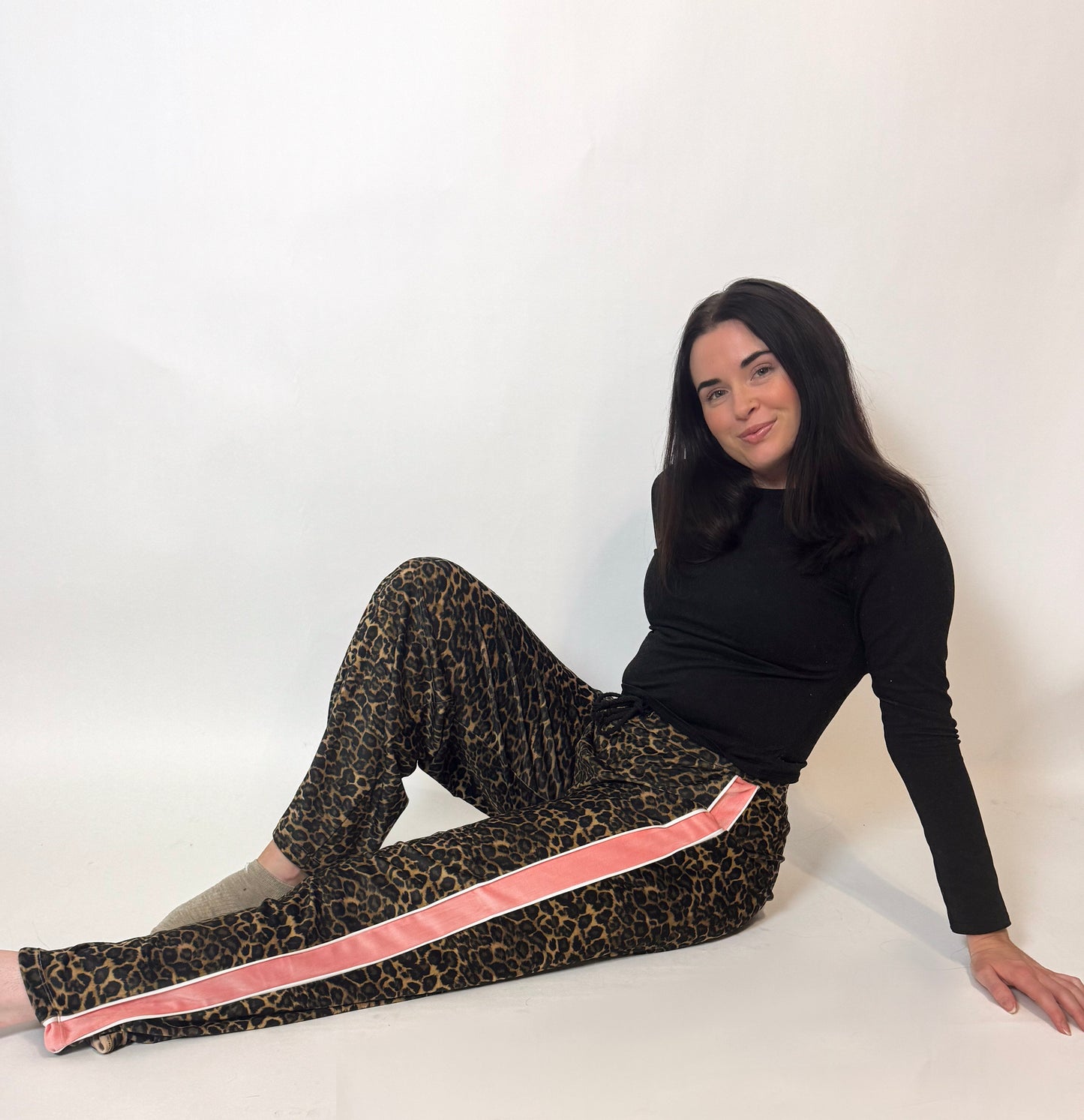 THE UNTAMED VELVET WIDE LEG (LEOPARD & PINK)