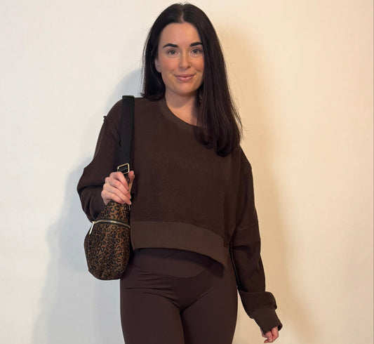 MOCHA WAFFLE PULLOVER (DARK BROWN)