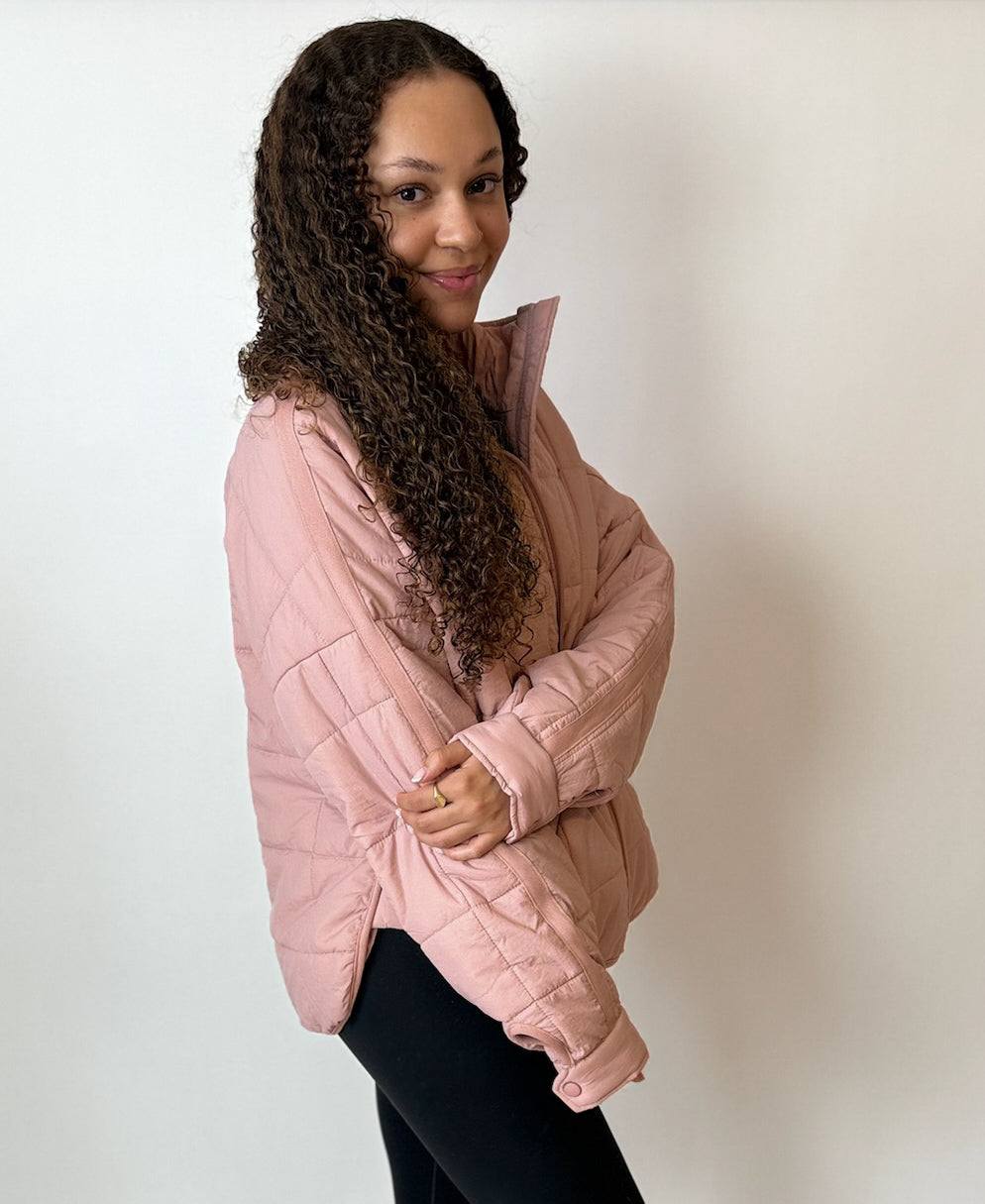 FROSTED BERRY PUFFER JACKET (MAUVE)