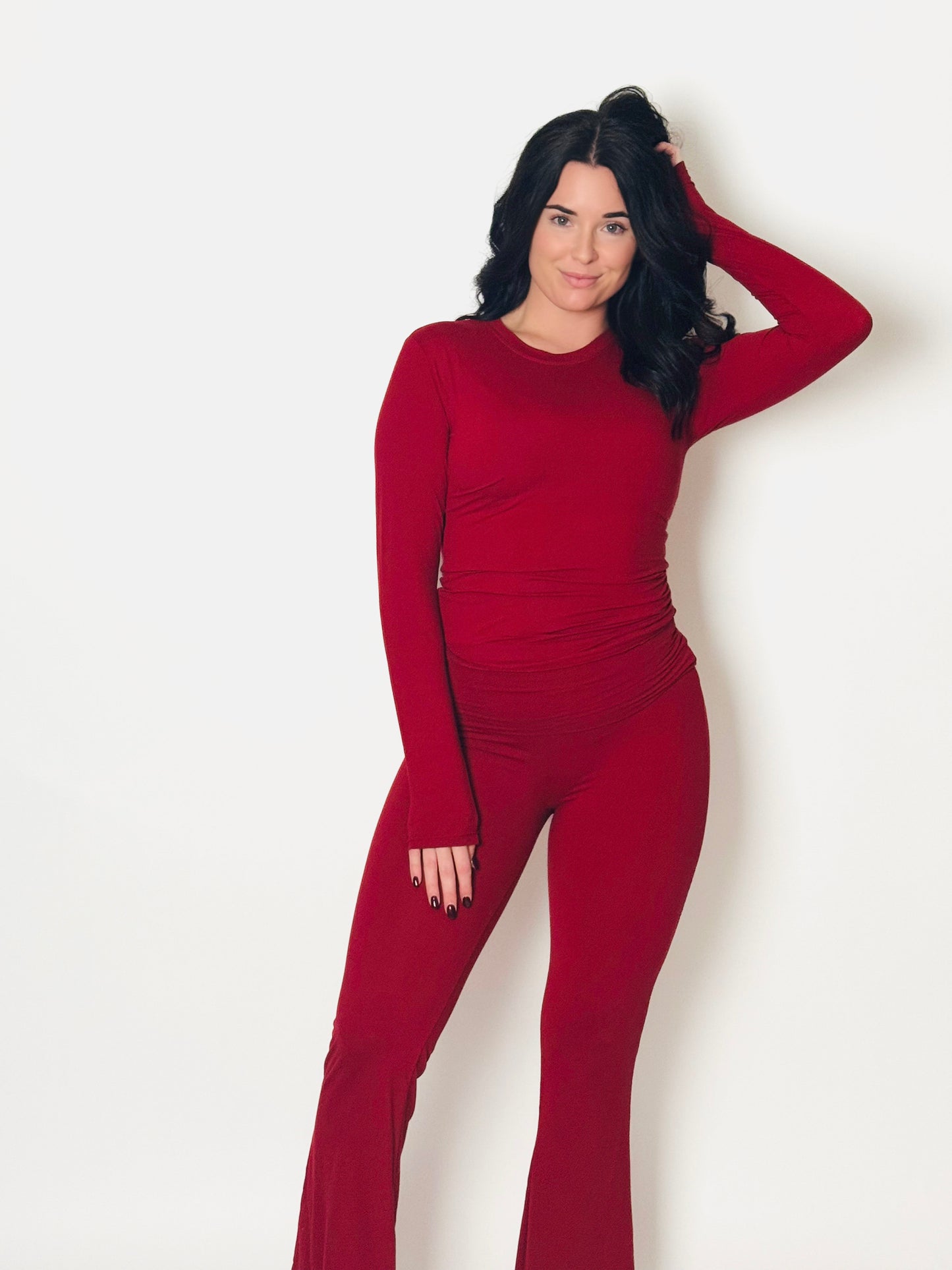 CANDY CLOUD JERSEY LONG SLEEVE TEE (CHERRY RED)