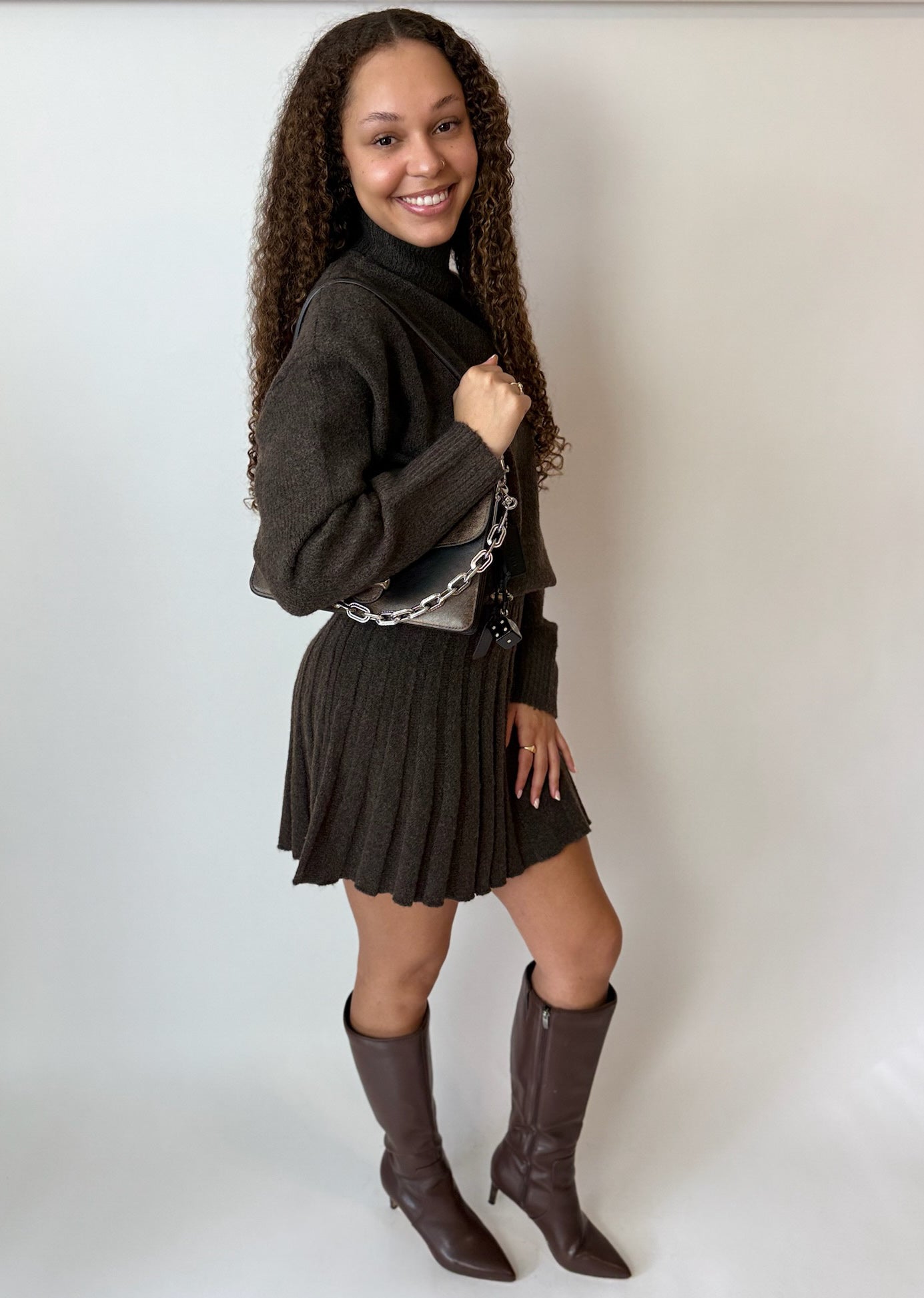 SANTA BABY KNIT SWEATER SET (BROWN)