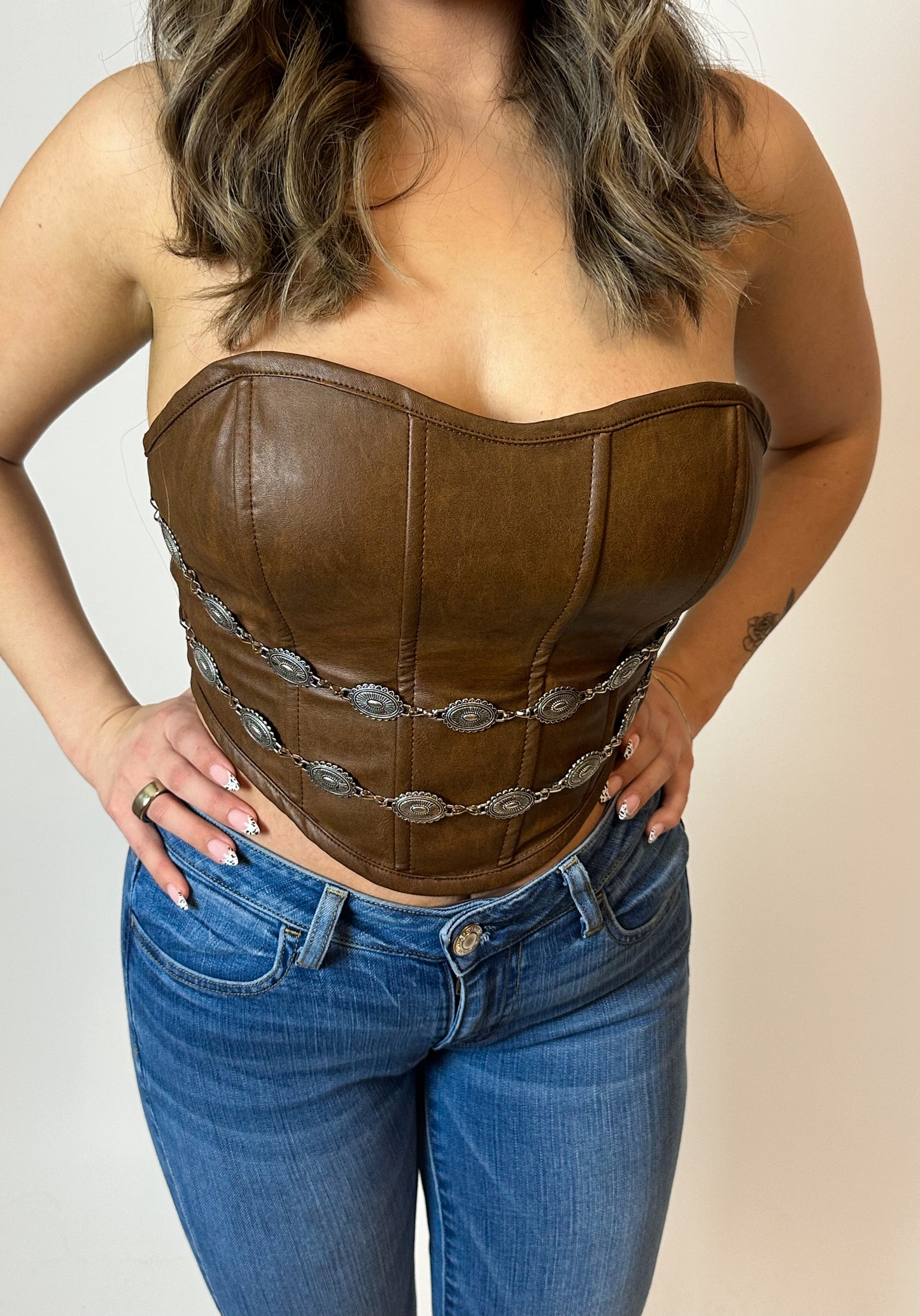 CHOOSIN' TEXAS CORSET TOP (CHOCALATE)