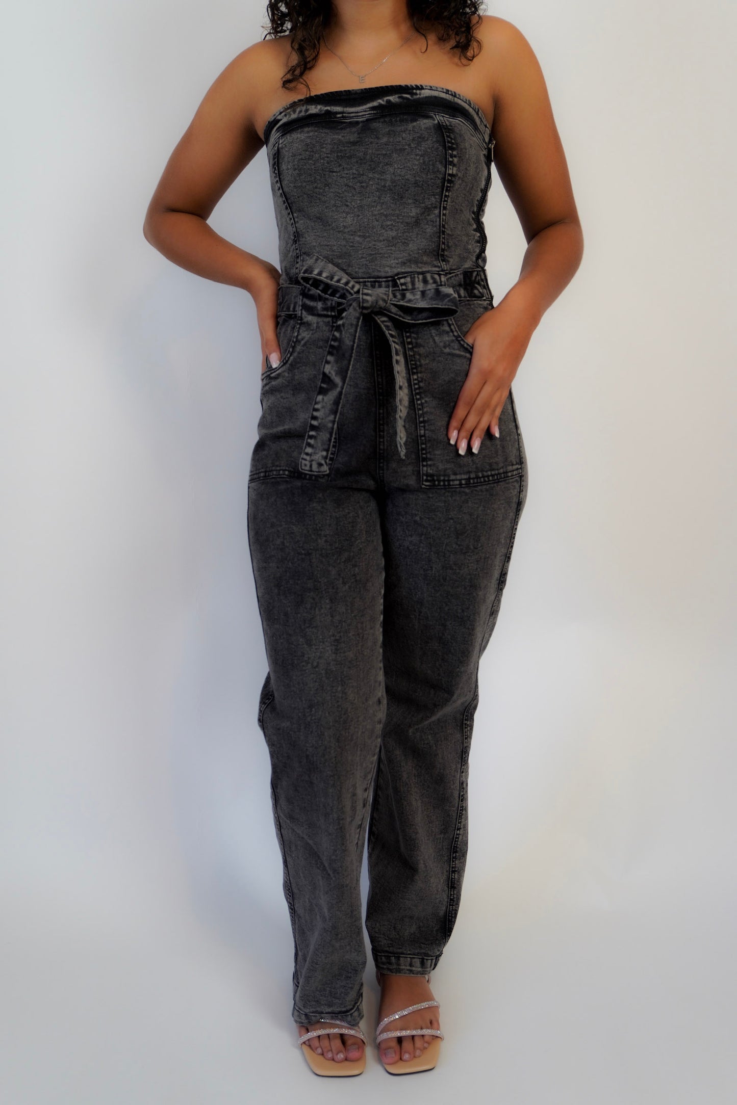 DENIM AFTER DARK JUMPSUIT (ACID BLACK)