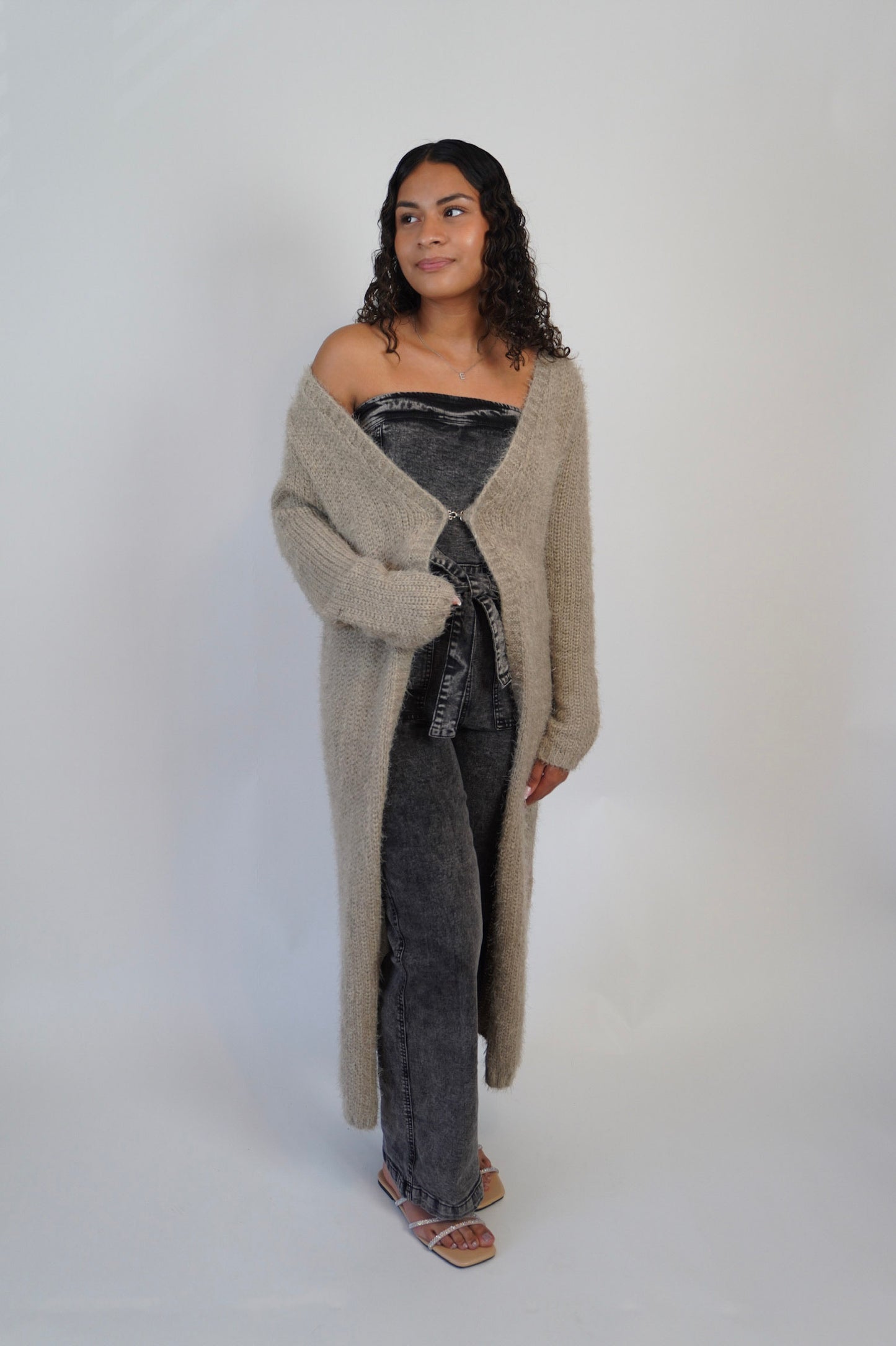 COMFY COZY LONGLINE CARDIGAN (TAUPE)