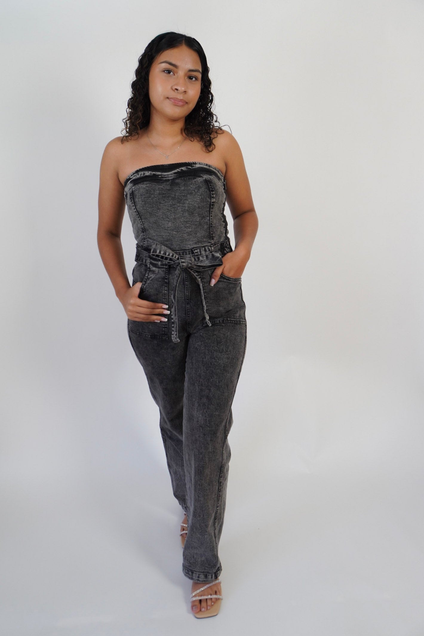 DENIM AFTER DARK JUMPSUIT (ACID BLACK)