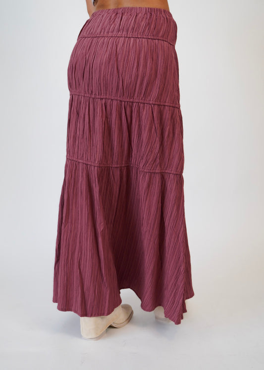 CRANBERRY KISSES MIDI SKIRT (RASPBERRY TRUFFLE)
