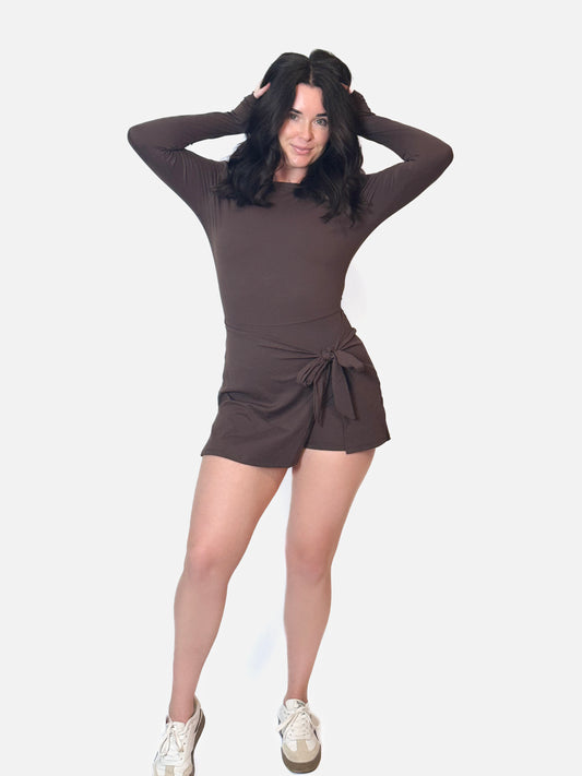 COCOA CLOUD WRAP DRESS (CHOCOLATE)
