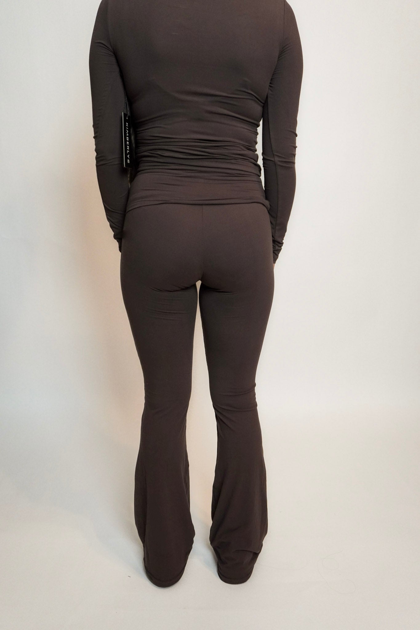 COCOA CLOUD FOLD OVER FLARE PANTS (CHOCOLATE)